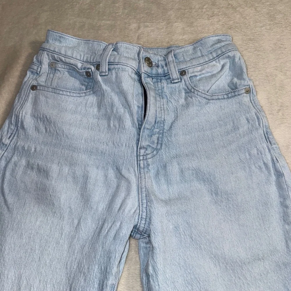 Madewell 90s Straight Leg Jeans Light Wash High Rise Size 25 Denim